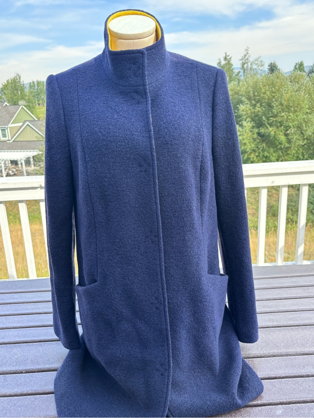 Boden Navy and Yellow Pea Coat